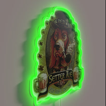 Charger l&#39;image dans la galerie, Glowing Celtic-themed wall decoration with vibrant Red Setter beer logo