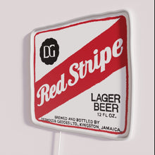 Charger l&#39;image dans la galerie, Vibrant red stripe LED neon light decoration with transparent background.