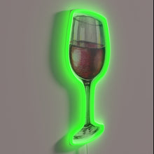 Charger l&#39;image dans la galerie, Vintage red wine bar decoration with colorful RGB glow accents