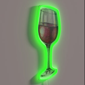 Vintage red wine bar decoration with colorful RGB glow accents