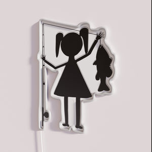 Vibrant REEL GIRL inspired RGB colored neon signs for interior decoration.