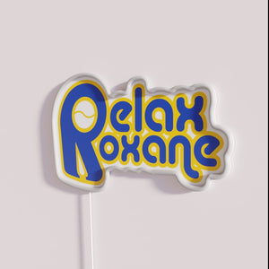 Vibrant Luxurious Neon Wall Sign - Relax Roxane Blue Ambiance Lighting