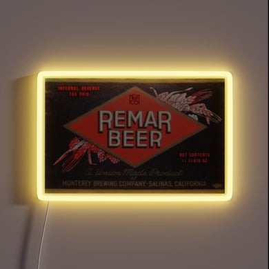 Eye-catching RGB neon beer sign with unique remar branding.