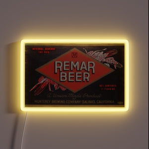 Eye-catching RGB neon beer sign with unique remar branding.