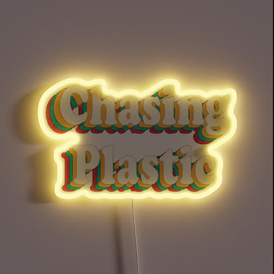 Retro gaming inspired plastic with bright RGB neon effect lighting.