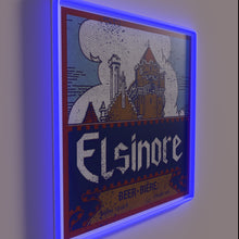Charger l&#39;image dans la galerie, Retro-inspired 1983 Elsinore beer bar decor with vibrant RGB glow.