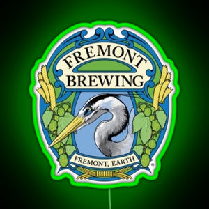 Retro Fremont Brewing Company Beer RGB neon sign green