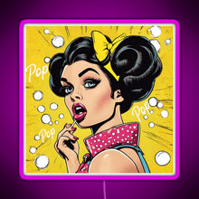 Charger l&#39;image dans la galerie, Retro Pop Art Beauty Illustration RGB neon sign  pink