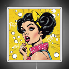 Charger l&#39;image dans la galerie, Retro Pop Art Beauty Illustration RGB neon sign white 