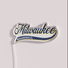 Charger l&#39;image dans la galerie, Retro vintage script Milwaukee baseball team logo neon signage decoration