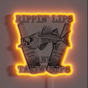Eye-catching RGB Neon Sign with Rippin Lips Customizable Artwork Display.
