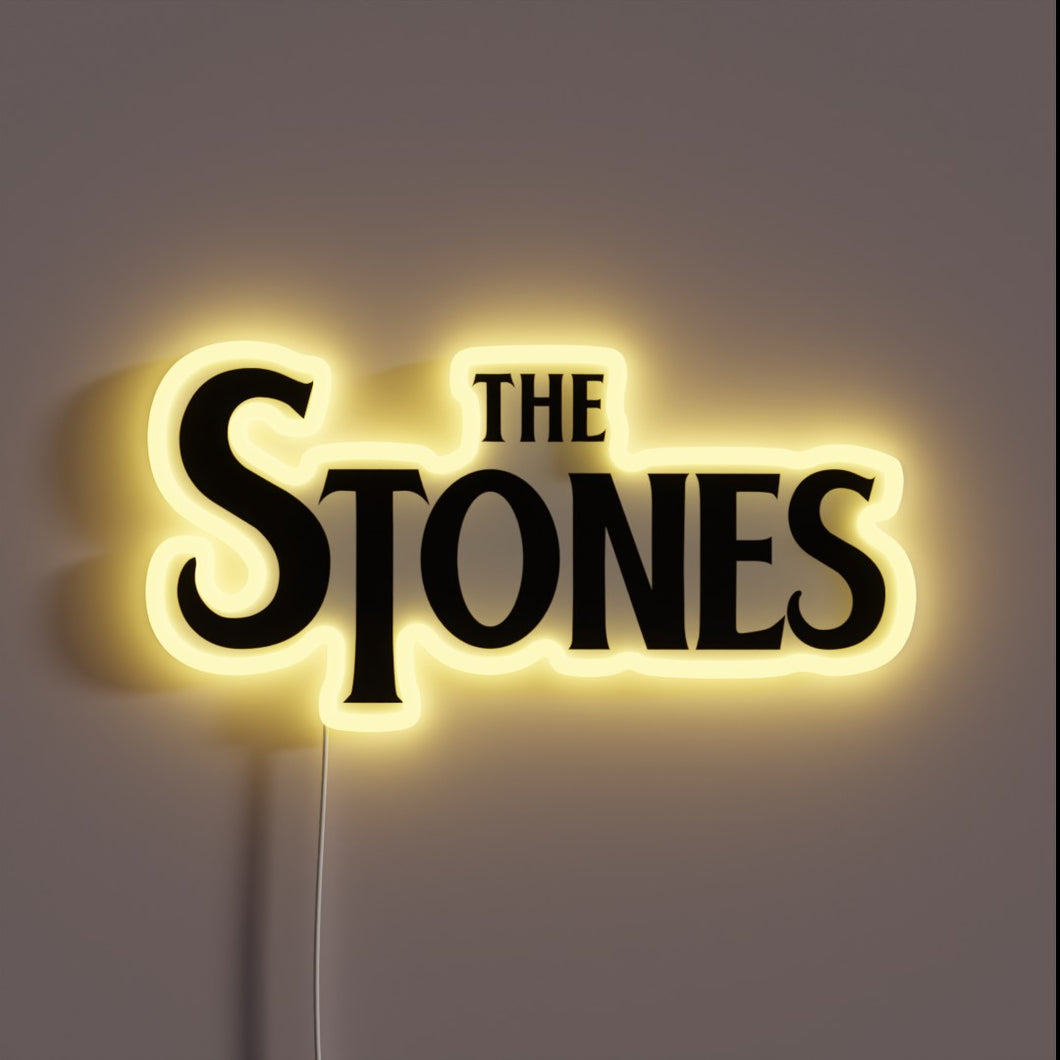 Rock Music Icon Showdown: The Ultimate Rolling Stones vs Beatles Sign.