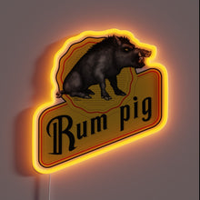 Charger l&#39;image dans la galerie, Wild boar “Rum pig” neon sign.