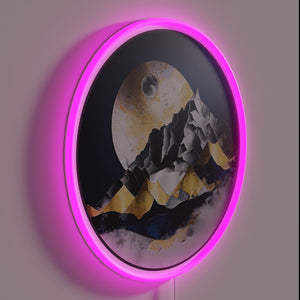 Add rustic ambiance with this shadowed mountains glow neon sign