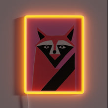 Charger l&#39;image dans la galerie, Vibrant woodland scene featuring a raccoon in retro color hues