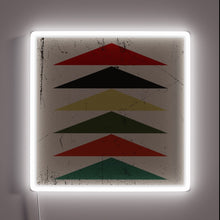 Charger l&#39;image dans la galerie, Vibrant neon triangle decor with rustic charm and modern glow.