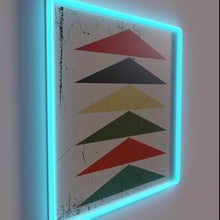 Charger l&#39;image dans la galerie, Vintage-inspired Neon Triangle Accent Wall Sign with Distressed Finish.