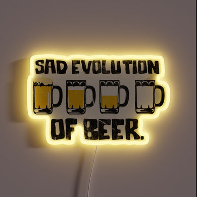 Humorous depiction of beer's rise and fall to glory