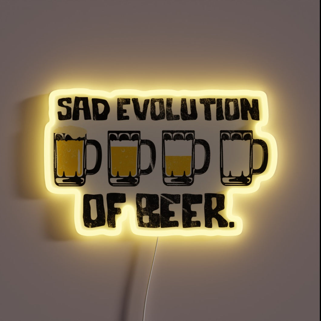Humorous depiction of beer's rise and fall to glory