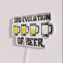 Charger l&#39;image dans la galerie, Neon beer sign decor with sad evolution of drinking humor.