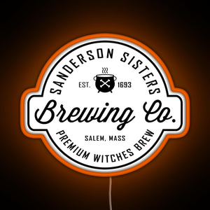 Sanderson Sisters Brewing Co Halloween Hocus Pocus RGB neon sign orange