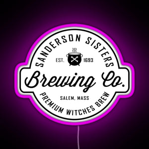 Sanderson Sisters Brewing Co Halloween Hocus Pocus RGB neon sign  pink