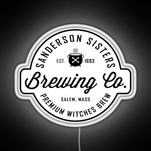 Sanderson Sisters Brewing Co Halloween Hocus Pocus RGB neon sign white 