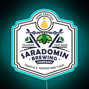 Saradomin Brewing Company OSRS RGB neon sign lightblue 