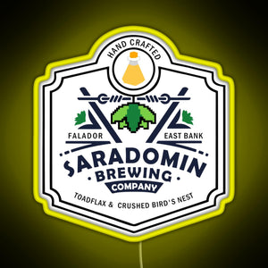 Saradomin Brewing Company OSRS RGB neon sign yellow