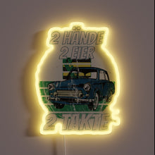 Charger l&#39;image dans la galerie, Glowing Neon Satellite Icon with Colorful RGB Illumination Display Sign.