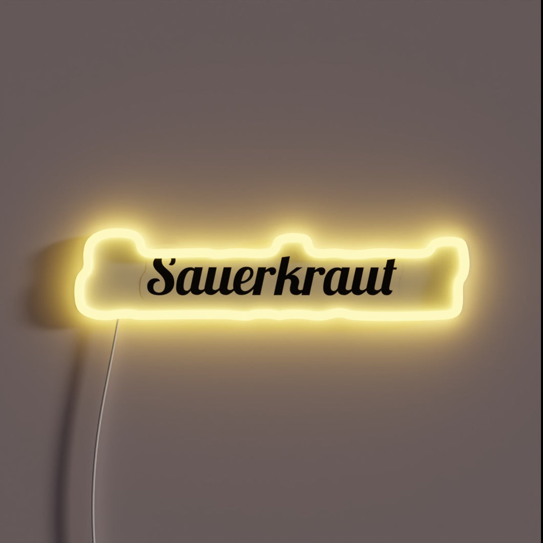 Vibrant Neon Sign Illuminates Passion for Fermented Sauerkraut Delights