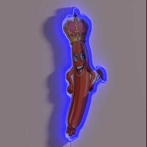 Neon RGB lit 'Sausage King' sign perfect for Oktoberfest parties.