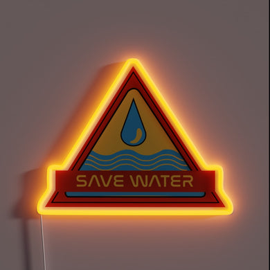 Save Water, Save Earth: 2023 Climate Change Awareness RGB Neon Sign
