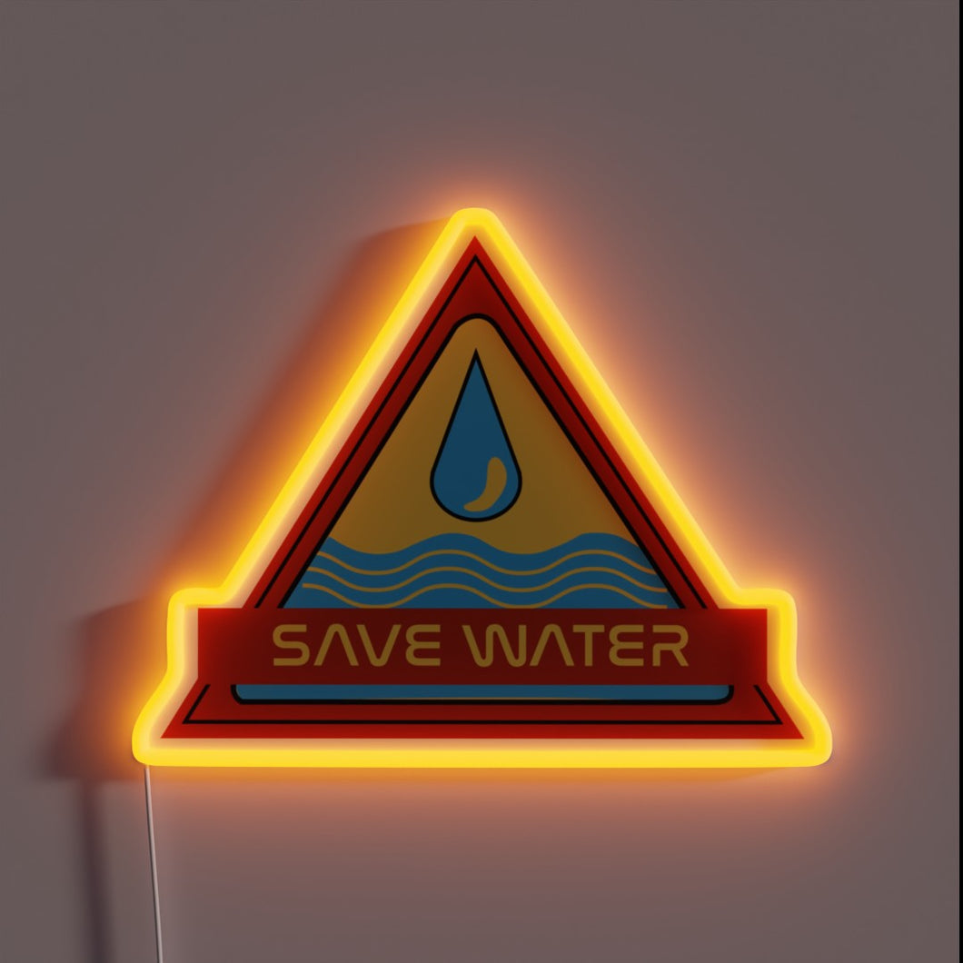 Save Water, Save Earth: 2023 Climate Change Awareness RGB Neon Sign