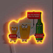 Charger l&#39;image dans la galerie, Save water, drink beer: A humorous reminder in neon lights.