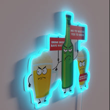 Charger l&#39;image dans la galerie, Witty water conservation reminder with colorful LED beer signage ambiance
