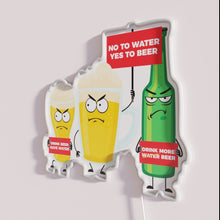 Charger l&#39;image dans la galerie, Eye-catching RGB neon sign promoting water conservation and responsible drinking habits.