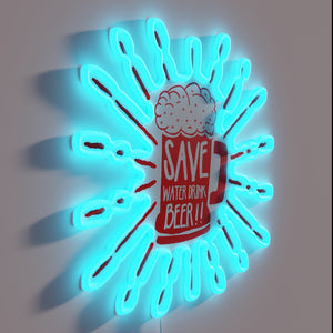 Eclectic RGB LED Sign for Bathroom Wall Decor and Humor