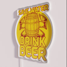 Charger l&#39;image dans la galerie, Vibrant RGB Neon Wall Sign Save Water Drink Beer Every Time