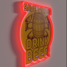 Charger l&#39;image dans la galerie, Water conservation made fun with colorful LED neon bar sign