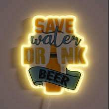 Charger l&#39;image dans la galerie, Water Conservation Message in Bold RGB Neon Sign Design