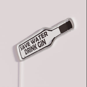 Eye-catching RGB Neon Sign Encourages Water Conservation with Humorous Message