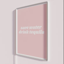 Charger l&#39;image dans la galerie, Quirky Neon Bar Decor with Humorous Save Water Drink Tequila Message