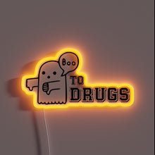 Charger l&#39;image dans la galerie, Anti-drug message in vibrant RGB neon light signage artwork.