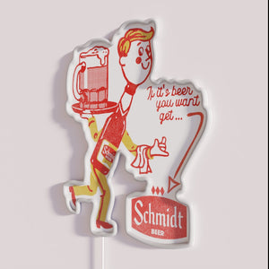 Vintage Schmidt Brewery Neon Sign Illuminates Retro Bar Decor and Collectibles