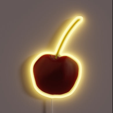 Add vibrant glow with this semi-realistic cherry neon LED sign.