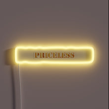Charger l&#39;image dans la galerie, Vibrant Semi-Realistic Golden Textured Priceless Neon Sign in Resplendent RGB