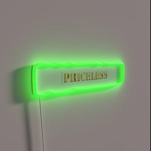 Golden Textured Neon Sign with Semi-Realistic Priceless Details in RGB