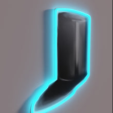 Charger l&#39;image dans la galerie, Sleek, semi-realistic grey cylindrical RGB neon sign in modern design