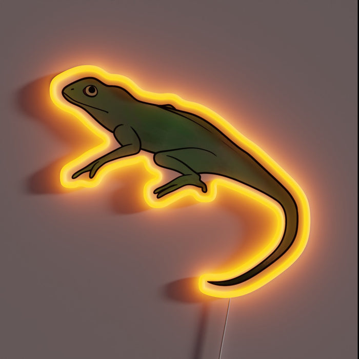 Vibrant semi-realistic lizard lights up your space with colorful neon glow.